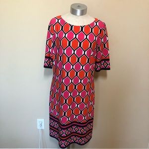 Eliza J geometric print patterned dress sheath shift